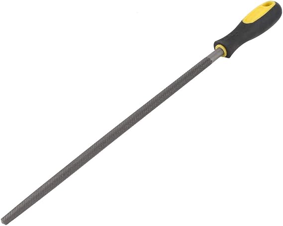 12 Inch Round Rat Tail File with Handle Metal Sharpening Tool (middle tooth round file) | Medium coarse fine tooth options, steel rasp for engineering workshop metal processing projects