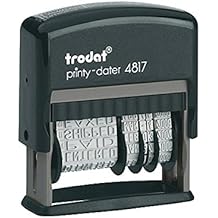 Trodat 4817 Date Stamp with 12 Changeable Messages (Black)