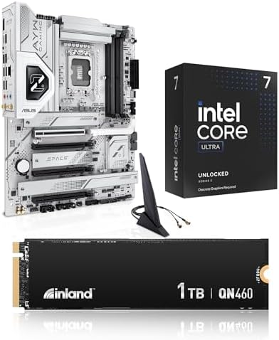 Micro Center 3 in 1 Bundle: Intel Ultra 7 265K Processor w/Asus Z890 AYW Gaming WiFi W Board and Inland QN460 1TB M.2 SSD