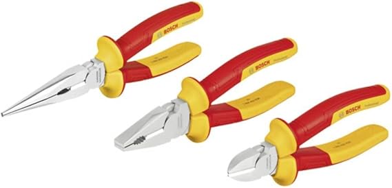 Bosch Professional VDE Pense Seti 3 Parça (1xYan Keski 160mm; 1x Kargaburun 200mm; 1x Pense 180mm)