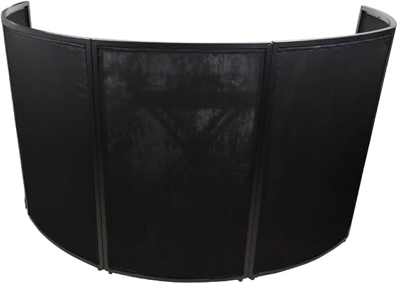 ProX XF-LUNA BLK LUNA DJ Facade 5 Panel Curved with Black White Scrim Kit Black Hardware