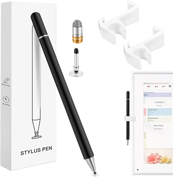 Stylus and Mount Compatible with Skylight Calendars 15/27 Inch, 2in1 Dual Tip Pen for Skylight 15-Inch&27-Inch Calendar Pen with Holder Mount