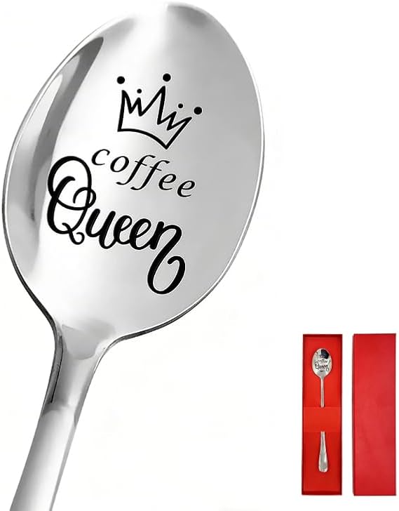 Engraved Coffee Queen Coffee Spoon, coffee lover gifts for women-Gift Boxed