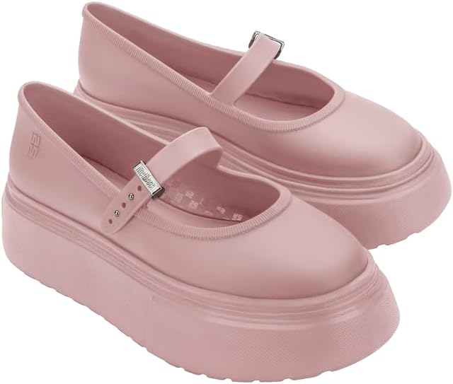 Melissa Soft Ballerina Platform for Women, Black/White, 9