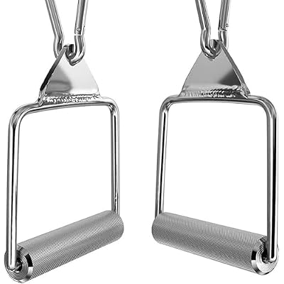 Cable Machine Attachment, LAT Pulldown Bar with Non-Slip Handles, Tricep Press Down Rowing Handle, D-Handle for Bodybuilders, Cross Fitness, Weight Lifting Set of 2