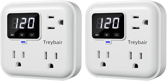 3 Outlet Surge Protector with Voltage Stabilizer, 80V-140V Power Surge Protectors for Refrigerator, TV, Computer | LED Display, Fireproof