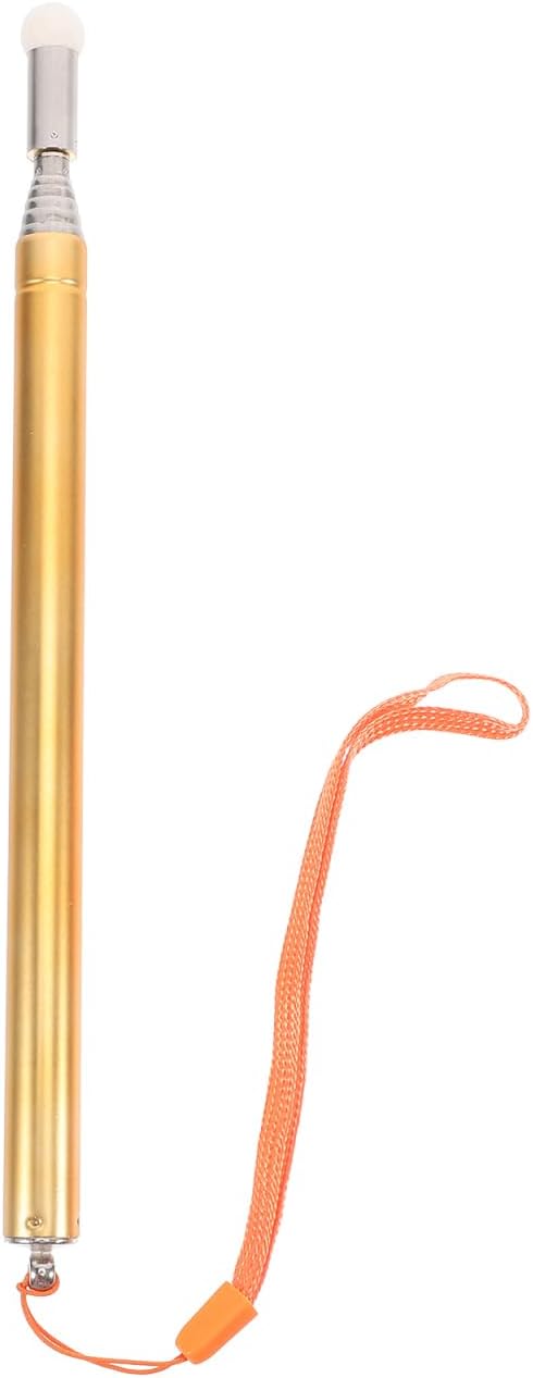 STOBOK Telescopic Pointer, Teacher Pointer Stick with Hand Lanyard Teaching Pointers Extendable Hand Pointer Stainless Steel Classroom Whiteboard Pointer for Teachers (Gold)