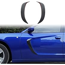 JWWY Front Door Side Fender Scoops Fin Vents Door Blade Trim Cover Fit for 2011-2025 Dodge Charger Exterior Accessories Carbon Fiber 2pcs