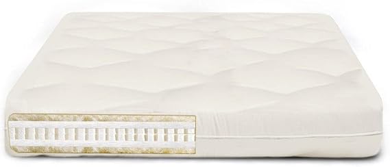 The Futon Shop Comfort Rest Organic Latex Futon Mattress Twin with Wool, Cotton - Cotton Mattress with Org Cotton Case - Wool Futon Bed Mattress with A Firm Mattress Feel - Natural Mattress for Sleep