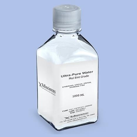 Ultra Pure Water, Molecular Biology Grade, 1000ml, DNase, RNAse, Protease, endotoxins (Pyrogen) Free, Certified