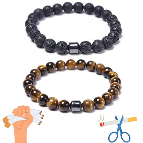Smoking Cessation Bracelet for Women Men, Quit Smoking Anti Anxiety Therapy Spiritual Beaded Bracelets Helps Relief Anxiety Frustration Irritability Jewelry Gift