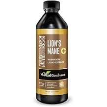 Herbal Goodness Lions Mane Mushroom Extract 12 Fl Oz Alcohol-Free Nootropic Tonic for Brain, Memory & Focus Support | Organic Mushroom Extract for Cognitive & Nervous System Health | Vegan, Non-GMO