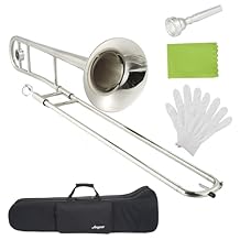Gold Lacquer Alto Trombone Brass Instrument for Student Musicians and Adult Beginners, Suitable for School Band Rehearsal, Orchestra Practice, Jazz Music Performance and Home Learning