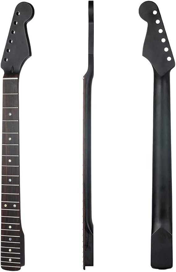 Guitar Neck 22 Fret Maple Fretboard Guitar Neck Guitar DIY Parts Replacement for ST Style Matt Black