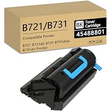B721 B731 Black Toner Cartridge High Yield Replacement for OKI 45488801 Toner Cartridge Compatible for OKI B721 B721dn B731 B731dnw B731dn Printer(1-Pack Black, 18,000 Pages)