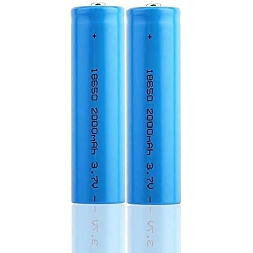 2Pack 18650 2000mAh 3.7v Rechargeable Battery, 2000mAh Large Capacity Batteries for Flashlight, Doorbells, Headlamps,RC CarsButton Top,67mm18mm