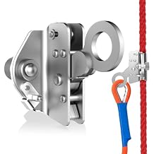 Self-Locking Rope Grab Ascender, Alloy Steel, Suitable for Heavy Industry/Roofing/Construction/Fall Protection/Tree Trimming/Lifeline, Compliant with OSHA/ANSI Standards