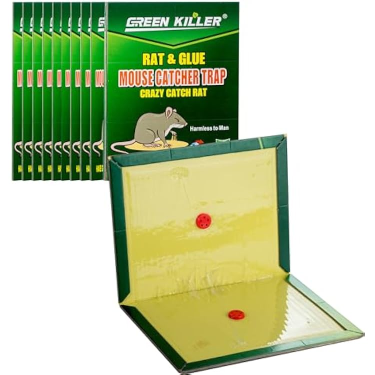 10-Pack Large Mouse Glue Traps with Enhanced Stickiness, Rat Snake Sticky Pad Board for House Indoor Outdoor, Easy to Set, Extra Large