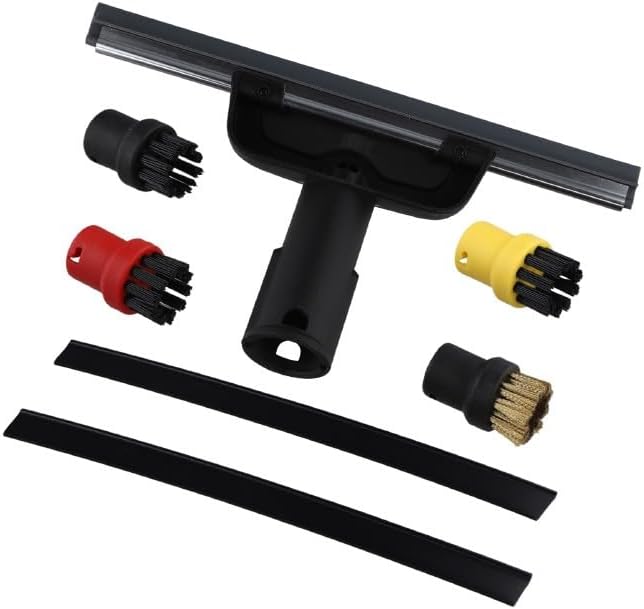 Steam Squeegee and Cleaning Brush for Karcher SC 1 SC2 SC3 SC4 SC5, 7-Piece Accessories Set with Rubber Scraper, Glass Scraper, Round Brushes