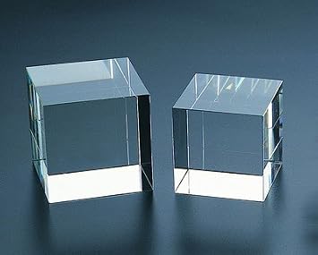 Clear Crystal Cube Paperweight (Please Note Dimensions)-Medium