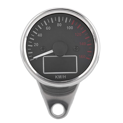 Universal 0~160KM  H Motorcycle Digital LED LCD Speedometer Tachometer Speed Gauge Retro Chrome