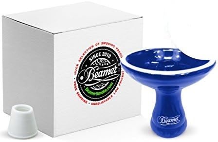 U Pick Color: Authentic Ultra Premium Beamer Xtra Wide Centered Hole Bowl + Grommet + Beamer Smoke Limited Edition Sticker.  Bubble Wrapped in Box (Blue)