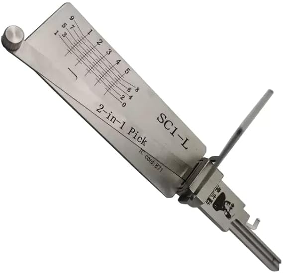 Professional Locksmith Tool Home Door Civil LiShi 2 in 1 Lock Pick and Decoder Tool, Lock Picking and Key Reader, Picker (SC1-L)