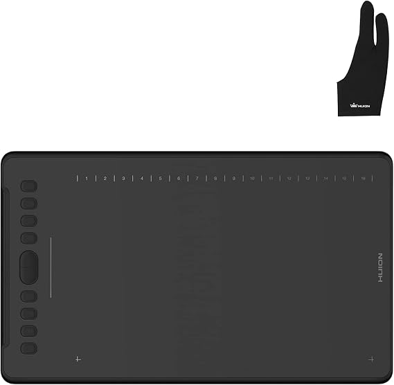 HUION Inspiroy H1161 Graphics Drawing Tablets Android Devices Support with 8192 Pressure Sensitivity Battery-Free Stylus, Pen Tablet for Chromebook, Android, Windows and Mac