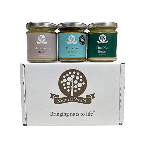 Nutural World - Nut Butter Collection Smooth Set of 3 - 6 Oz 170g - Pistachio, Macadamia, Pine Nuts