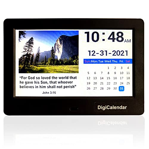Digital Bible Verse Calendar programmed for next 50 years. Religious Clock. Christian Gift. Year round Advent Calendar.