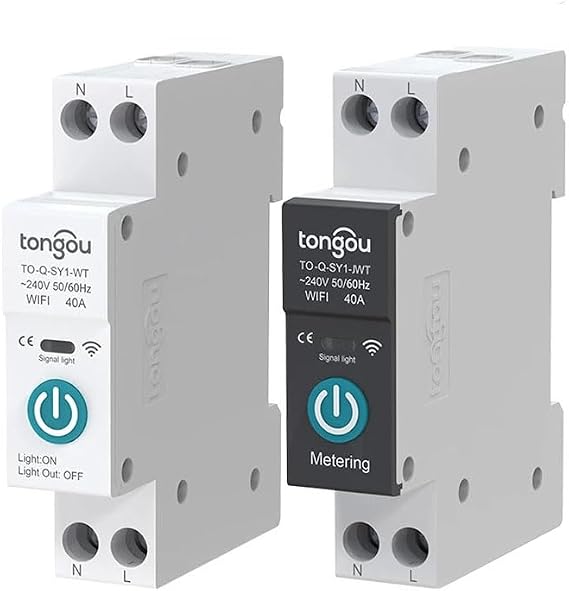 Tuya WiFi Smart Circuit Breaker with Metering DIN Rail Loop Timing Wireless Remote Control Switch Black Zigbee 32A