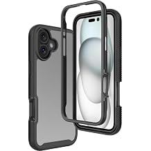 Waterproof Case for iPhone 16 Full Body Shockproof Protective Phone Case with Built-in Screen Protector, Raised Edges & Anti-Scratch Clear Back