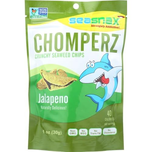 SeaSnax Chomperz Crunchy Seaweed Chips-Jalapeno-1 ozpack of 2