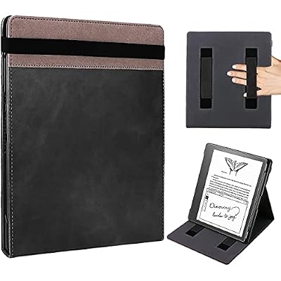 WALNEW Flip Case for 10.2-inch Kindle Scribe 2024/2022 Released, Two Hand Straps and Vertical Multi-Viewing Stand Cover with Auto Wake/Sleep for 10.2 Amazon Kindle Scribe E-Reader