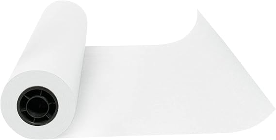 Kraft Paper Roll 12" x 98ft, White Craft Paper 80GMS for Gift Package/Bouquet Flower Wrapping/Kids Arts Drawing/Bulletin Board/DIY/Box Moving Filler/Shipping Supplies/Table Cover, Unwaxed & Uncoated