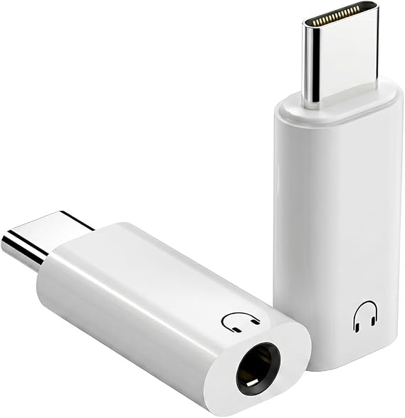 FRIGRAF 2PACK USB C to 3.5mm Audio Adapter, Type C to Headphone Jack Dongle