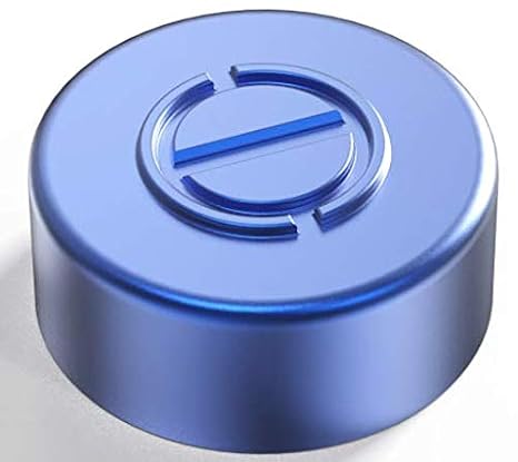 Ks-Tek 20mm Aluminium Cap for Crimp Glass Vial Aluminium Sealing Top Blue 100pk