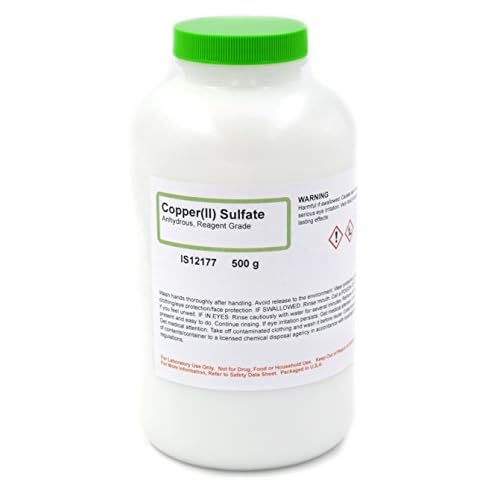 ALDON Innovating Science Anhydrous Copper II Sulfate, 500g - Reagent Grade Excellent for Biochemistry & Organic Chemistry Experiments - The Curated Chemical Collection