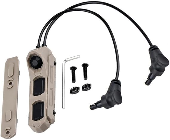 Dual Remote Pressure Switch With 3-Button Control For PEQ15 M300 M600 Flashlights