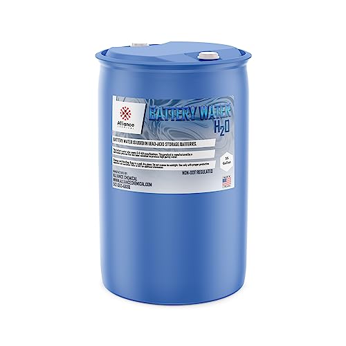 Alliance Chemical Battery Water - Deionized Reagent Grade Water - 55 Gallon Drum - Di Water & Battery Fluid - Meets Spec: O-B-41H - Laboratory Grade