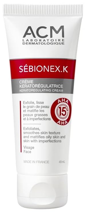 AHA Exfoliating Face Cream for Oily & Blemish Prone Skin, Pore Minimizing, Skin Smoothing Moisturizer, 40ml