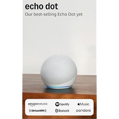 Like-New Amazon Echo Dot (newest model) - Vibrant sounding speaker, Designed for Alexa+, Great for bedrooms, dining rooms and offices, Glacier White