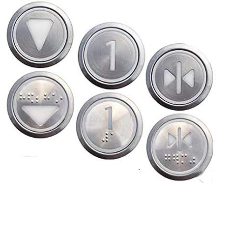 6pcs Buttons for KONE Elevator Round Stainless Steel Buttons KDS300 (KDS50) Switch Button