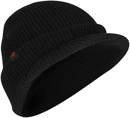 Rothco Wool Watch Cap with Brim Wool Beanie Hat with Visor Great for Winter Activities