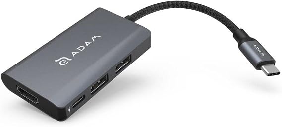 Adam Elements AAPADHUBA01MGY USB Type-C 2-Port Hub/PD/HDMI Converter Adapter