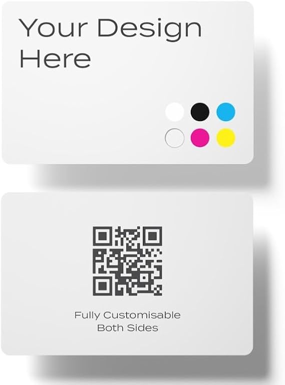 Custom PVC NFC Digital Business Card - Share Your Contact Info, Social Media Links, and More with Just a Tap - Fully Customizable. (White)