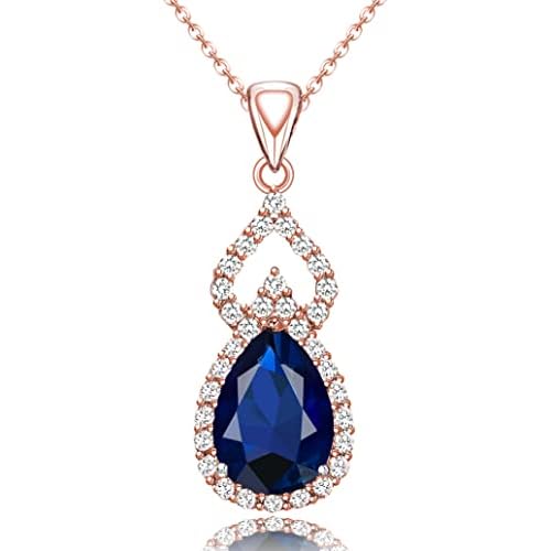 LMXXVJ Necklace Pendant for Women,Teardrop Necklace Birthstone Necklace Pendant Jewelry AnniversaryBirthday Gift for Mom Wife Friend,18  2