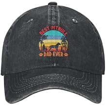 Best Pit Bull Dad Ever Baseball Cap for Men Women Hat Adjustable Vintage Cotton Dad Caps