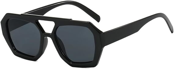 Trendy Aviator Sunglasses for Women Men Hexagonal Square Thick Frame Double Bridge Sun Glasses Shades BS1300