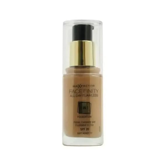 Max Factor Face-Finity All Day Flawless 3 In 1 SPF 20 Foundation Makeup for Women, No. 77 Soft Honey, 30ml
